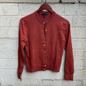 J.Crew Cotton Burnt Orange Cardigan